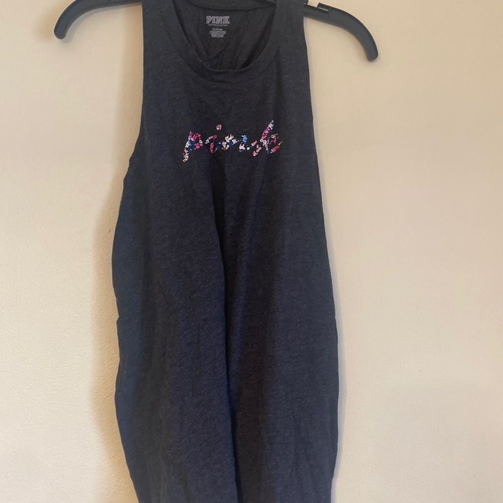 PINK twist back tank top